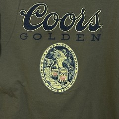 Coors Golden Beer Double Sided Large T-Shirt Brewery Tee Luv Dorm Retro Dormroom
