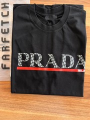 2 PRADA Cotton T-Shirts Black And White Men’s Size Medium