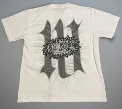Evil Vice “Mi Vice” Skeleton Flame Graphic Men’s White T Shirt Size Large