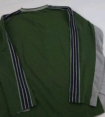Vintage Y2k Left Coast Long Sleeve Stripe Sleeve V Neck T Shirt Skater 2000s USA
