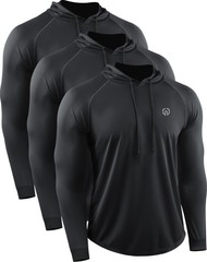 NELEUS Mens Long Sleeve Athletic Shirt Workout Running Shirts with Hoods,5147…