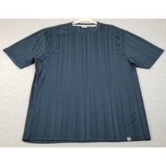 Stacy Adams T Shirt Men’s 2XLT 2XL Tall Blue Vertical Stripe Ribbed Stretch Tee