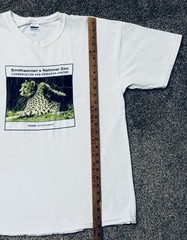 Smithsonian National Zoo Wildlife Cheetah T Shirt White Animal Graphic Tee XL