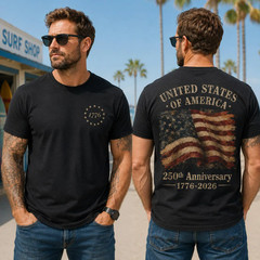1776 to 2026 T-Shirt, Front and Back Print Patriotic T-Shirt, 4th of July Gifts