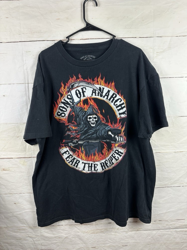 Sons Of Anarchy Men’s 2XL T-Shirt Fear The Reaper Graphic Print Tee Black