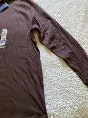 John Ashford Men Long Sleeve High Neck T-Shirt Brown Size L Cotton