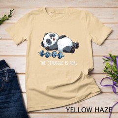Panda The Struggle Is Real Weightlifting Fitness Gym Funny Unisex T-shirt