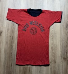 50s VINTAGE Ohio Wesleyan Reversible Double Faced T-Shirt Size Medium Cotton