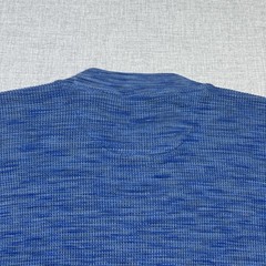 Jhane Barnes Silk T-Shirt Mens Large Blue Striped Crew Neck Short Sleeve