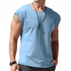 “Men’s Sleeveless T-Shirt Summer Sports Vest Casual Loose Fit Top”