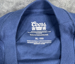 Coors Beer Banquet Tank Top Shirt Men XL Blue Spellout Golden Crew Wide Fit NWT