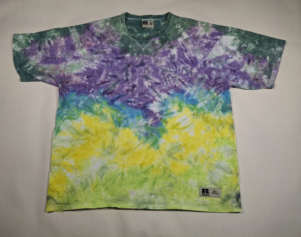 Vintage Y2K Russell Athletic Pro Cotton Tie-Dye Men’s XL Short-Sleeve T-Shirt