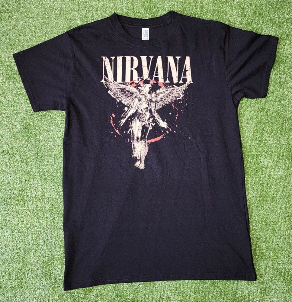 Nirvana Brisco Brands T-Shirt Tee Short Sleeve Rock Band Black Size Medium M