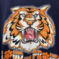 Vintage 90s Clemson Tigers Mascot Navy Graphic T Shirt Collegiate Size XXL