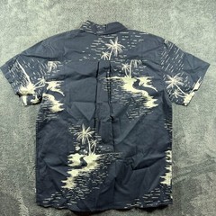 Katin Captain Shirt Mens Small Navy Tropical Print Cotton Linen Hawaiian NEW