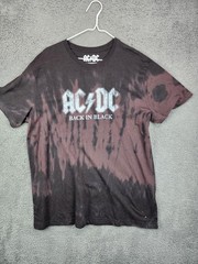 AC/DC Band T-Shirt XXL Bleach Tie Dye Back in Black 2022 VG B2