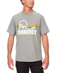Marmot Graphic T-Shirt Men’s Small Charcoal Coastal Logo Graphic Short-Sleeve