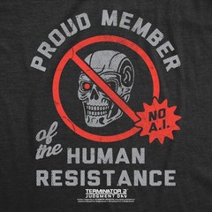 Mens Funny T Shirts Proud Member Of The Human Resistance Sarcastic Terminator 2