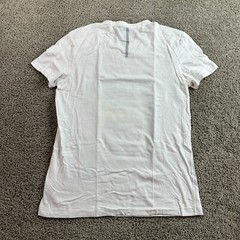 Calvin Klein Shirt Mens Small White Gray Square Block Short Sleeve Casual FLAW