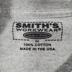 Smith’s Workwear Shirt Mens Medium Gray Crewneck Pocket Made USA Outdoor Casual