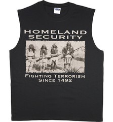 Men’s sleeveless shirt Homeland Security Indian funny saying muscle tee tank top