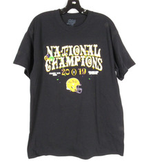 BLUE84 Black Twill 2019 NATIONAL CHAMPIONSHIP LSU TIGERS FOOTBALL T-Shirt/Tee L