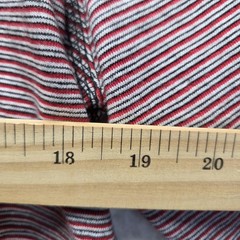 Mecca USA Shirt Mens XL Red Striped V-Neck Chest Pocket Zipper Tee Cotton Jersey