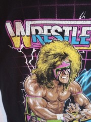 WWE WrestleMania Shirt Mens S Black Ultimate Warrior Macho Man Randy Savage