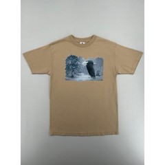 Alstyle Apparel Bald Eagle Winter Scene Graphic Tee Tan Mens Medium Bruce Miller