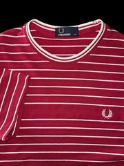 Fred Perry men’s casual T-shirt cotton striped red M2534 size XS
