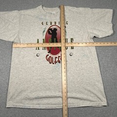 Vintage Golfer Shirt Adult Extra Large Gray Single Stitch Men 90s Antique Person