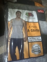 Fruit Of The Loom 4 Pk A-shirts Size M Soft Ribbed Fabric Forms To Your Shape
