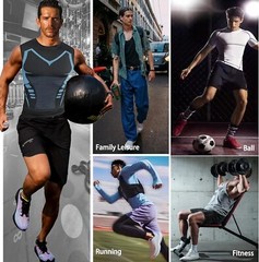Mens Compression Shirt Athletic Workout Gym Tank Top Base Layer Body Shaper Vest