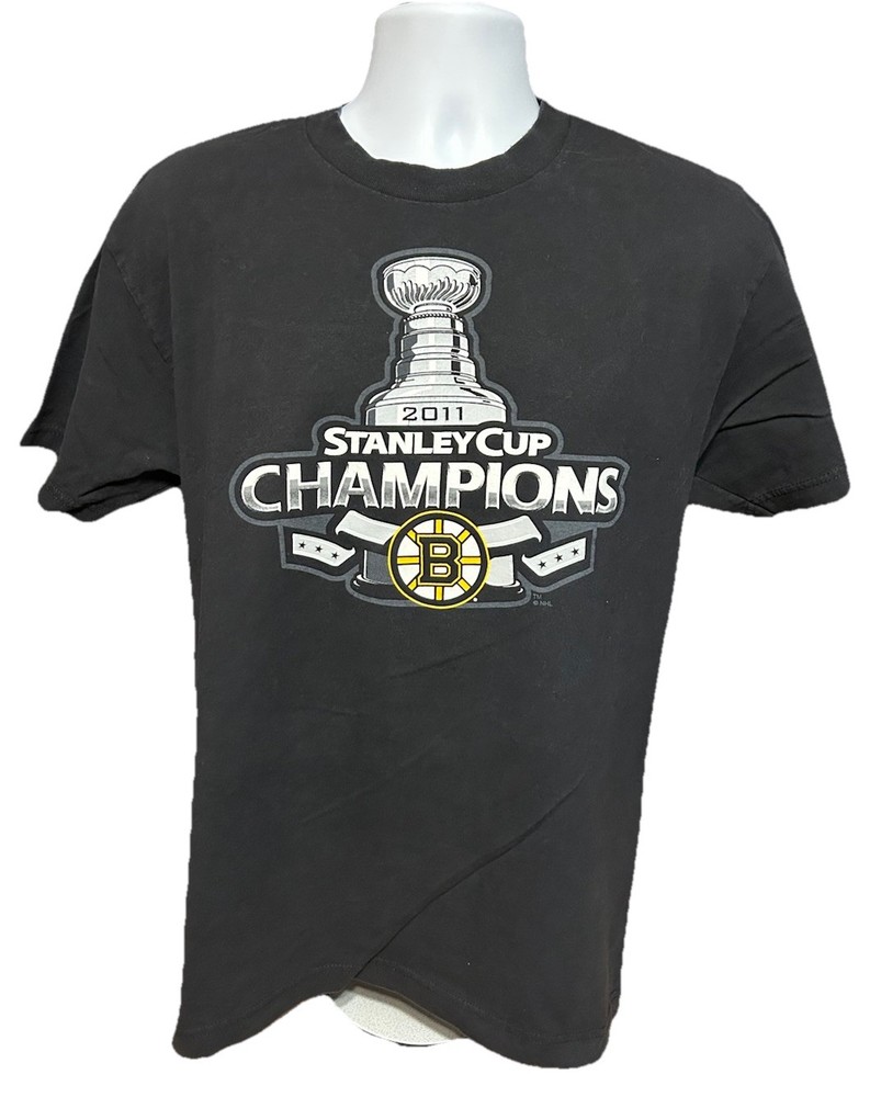 Boston Bruins 2011 Stanley Cup Champs Reebok Shirt Men Large Facsimile Autos