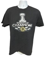 Boston Bruins 2011 Stanley Cup Champs Reebok Shirt Men Large Facsimile Autos