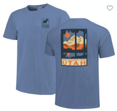 Comfort Colors Men’s Zion National Park T-Shirt M Washed Denim Through The Woods