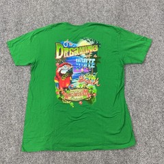 Margaritaville Shirt Mens XL Green Christmas Parrot White Sand Beach Tee Tagless