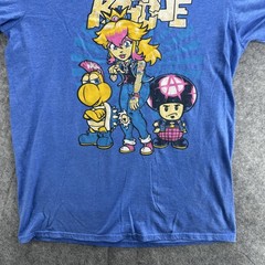 Video Game Rogue Shirt Mens Large Blue Punk Princess Parody Nintendo Tee Gamer