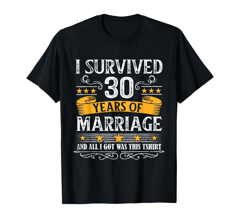 30th Wedding Anniversary Shirt Couples Husband Wife 30 Years T-Shirt