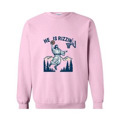 He Is Rizzin’ Sweatshirt, Jesus Basketball Easter Sweater, He Is Rizen Funny Eas