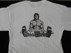 NEW STEEL WORKER : “DTG” PRINT On 100% COTTON WHITE T-SHIRT LARGE