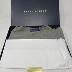 Ralph Lauren Purple Label Light Grey Stone Cotton T-Shirt Size Medium
