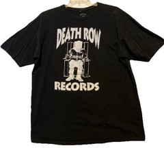 Death Row Records Black T-Shirt Crew Neck Graphic Size XXL Rap Gangsta EUC