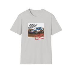 Vintage Dirt Track Modified Race Car T-Shirt | Checkered Flag Racing Graphic