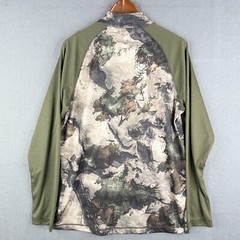 Habit Shirt Mens Medium Camouflage Scent Factor Mossy Oak 1/4 Zip Pullover
