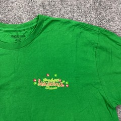 Margaritaville Shirt Mens XL Green Christmas Parrot White Sand Beach Tee Tagless