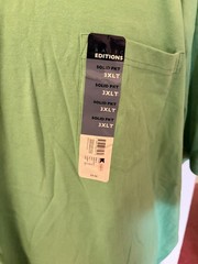 New Basic Editions Men’s 3XLT Big & Tall T-Shirt Emerald DarkGreen Short Sleeve