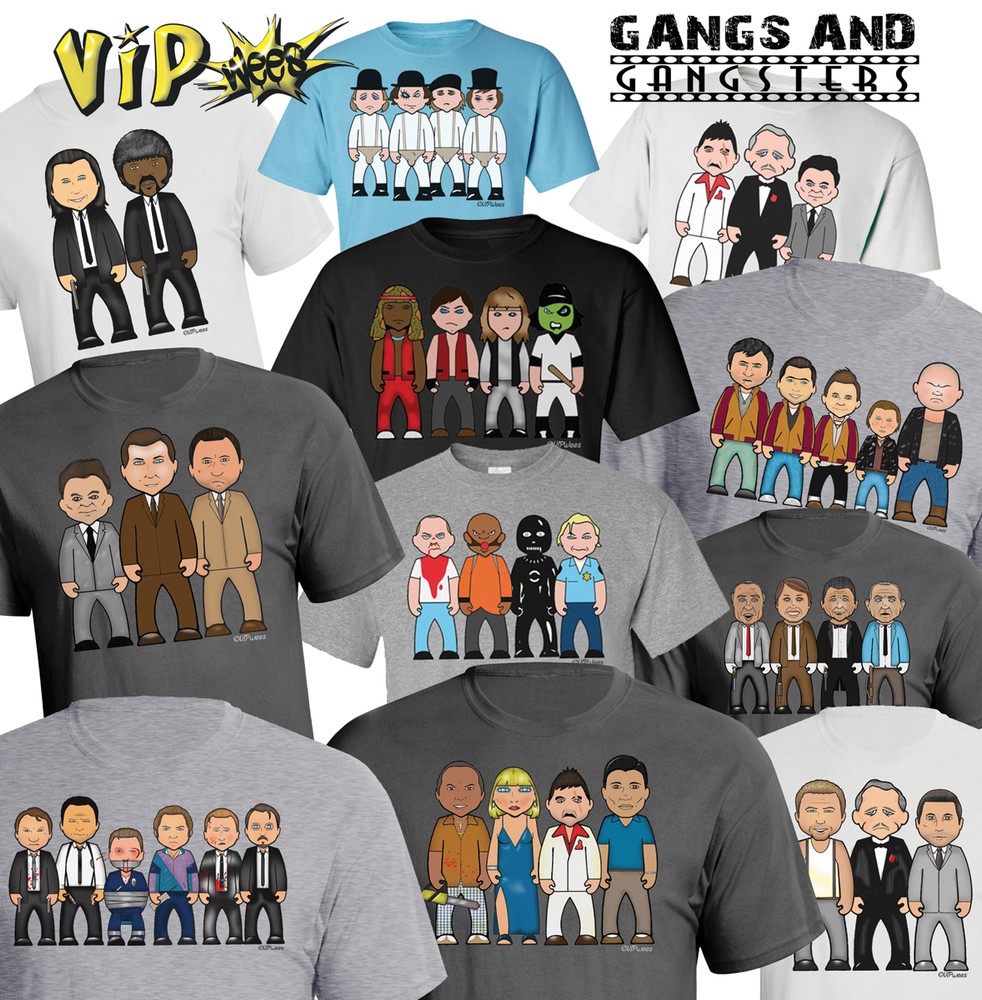 VIPwees Mens Quality TShirt Gang Gangster Movie Inspired Caricature ChooseDesign