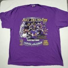 Baltimore Ravens Lamar Jackson Big Truss NFL Purple Graphic Tee Shirt Men’s XL