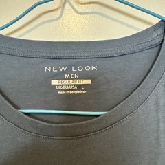 New Look Mens Blue Crew Neck Short Sleeve T-Shirt Size Large after Wash = Medium